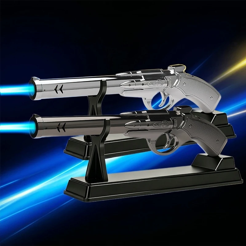 New Outdoor Direct Fire Gun Inflatable Windproof Blue Flame Lighter Multi Functional Barbecue Point Carbon Point Cigar Tool