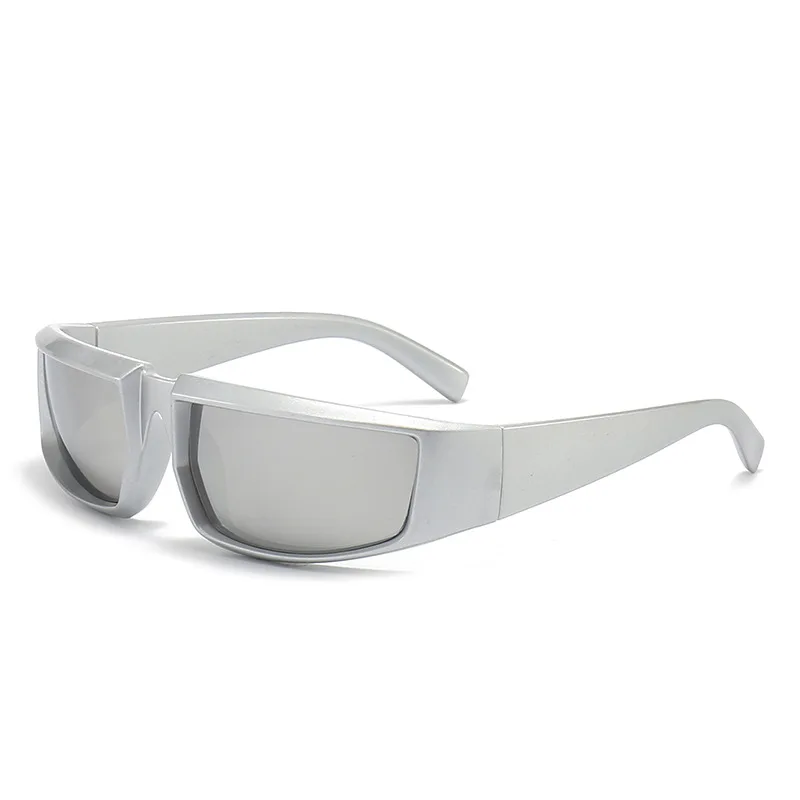 Y2K Futuristische Tech-Sonnenbrille für Männer Cyberpunk Retro Schutzbrille Damen Edgy Streetwear Trendige Punk-Style Brillen Unisex