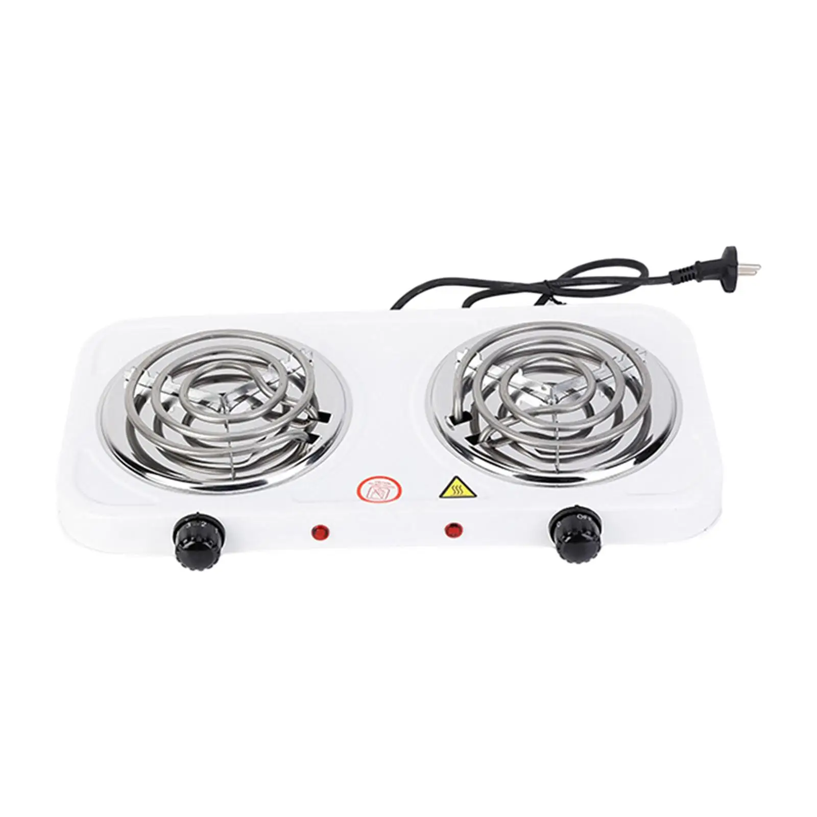 Double Burner Cooktop Power Indicator Lights 2000W Electric Cooktop