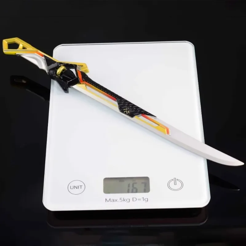 op voorraad 30 cm Valorant Recht Mes Echte Grootte Wapen Model Metalen Zwaard Cosplay Prop Melee Ambachten Jongen Gift Collectie Ornament