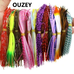 5 Bundle 13cm Fishing Silicone Skirts for Spinnerbait Buzzbait Rubber Jig Lures Squid Skirts Fly Tying Material Accessories
