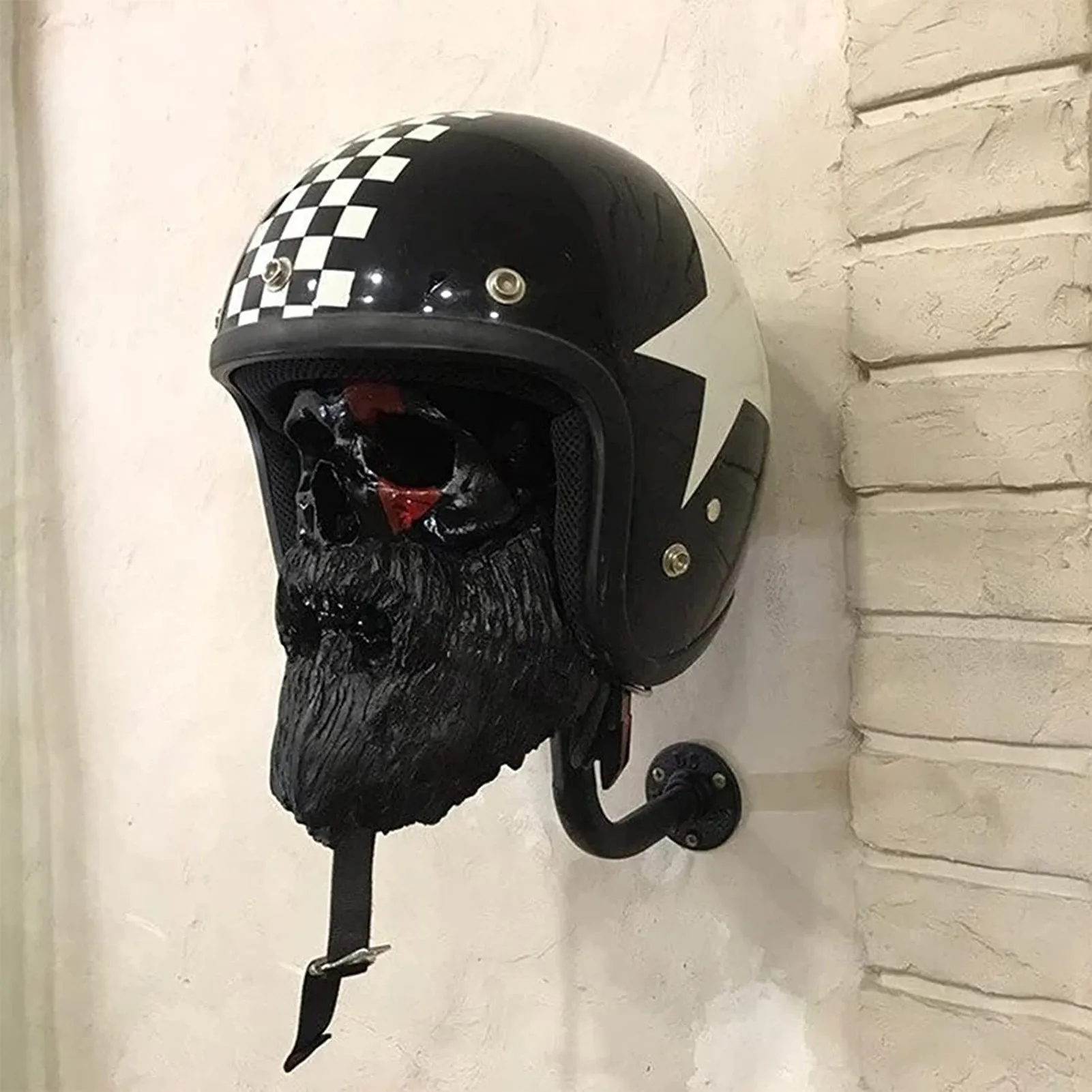 Motorcycle Skull Helmet Holder Rugby Helmet Wall-mounted Stand Jacket Rack Hanger Hat Coats Breacket For Motorcycle Accessories