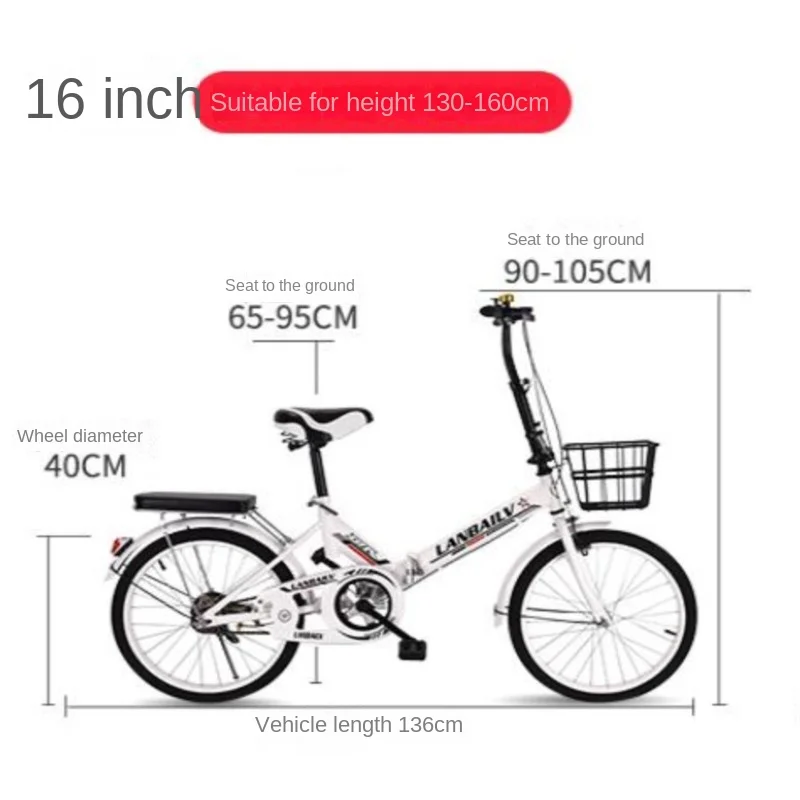 Cooya Folding Bicycle For Men And Women Ultra Lightweight And Shock-absorbing Mini 16/20/22 Inch No Installation Required 2024