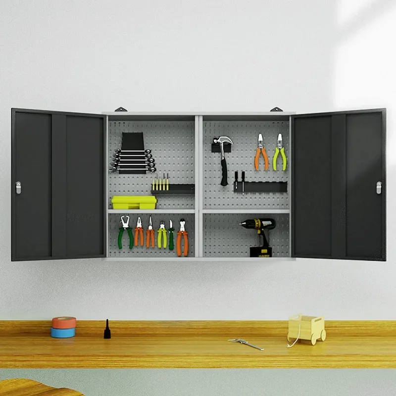 Heavy Tool Cabinet Iron Cabinet Thickened Wall Mounted Hardware Tool Box Workshop Garage Locked Storage Cabinet