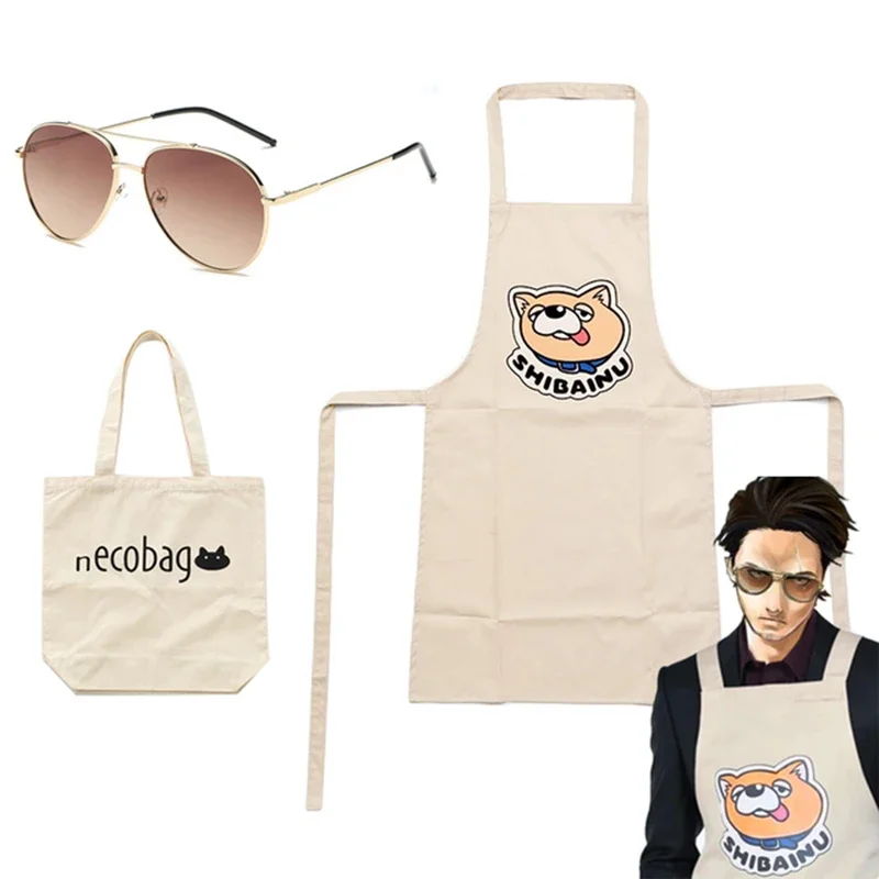 Fashion Kitchen Aprons The Way of the Househusband Tatsu Cosplay Apron Sunglasses Gokushufudou Bear Bag Aprons Immortal Dragon