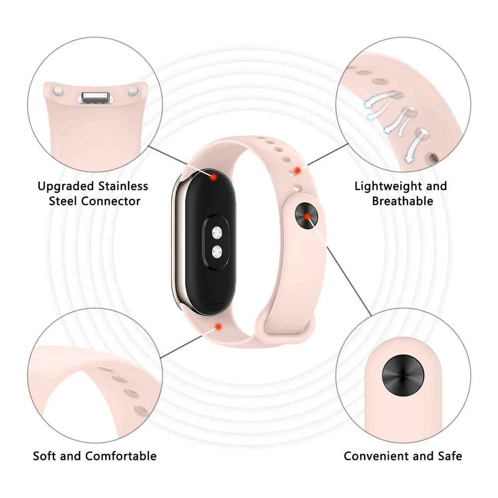 Gelang Silicone untuk mi band 9 tali NFC Accessorie Sport band karet SmartWatch Wristband correa xiaomi band 9 mi band 8 Strap