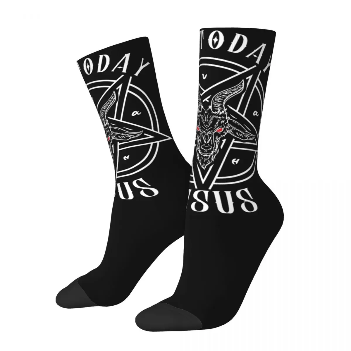 Novelty Men Women Socks Not Today Jesus Tomoroow Maybe Merch Cute Christian Skateboard Socks All Season