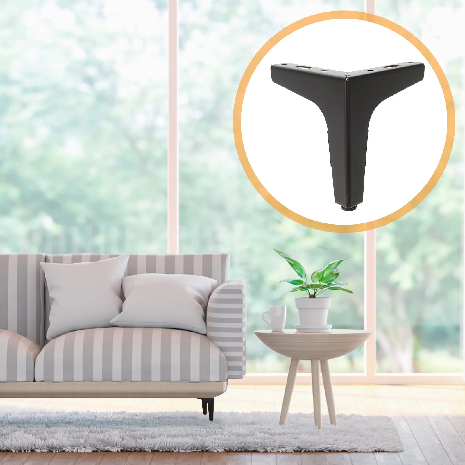 DOITOOL 4 قطعة أرجل قطع الأثاث المعدنية دعم لخزانة أريكة طاولة القهوة الغرور مثلث أقدام الحديد لحديقة مرآة مضمد #2