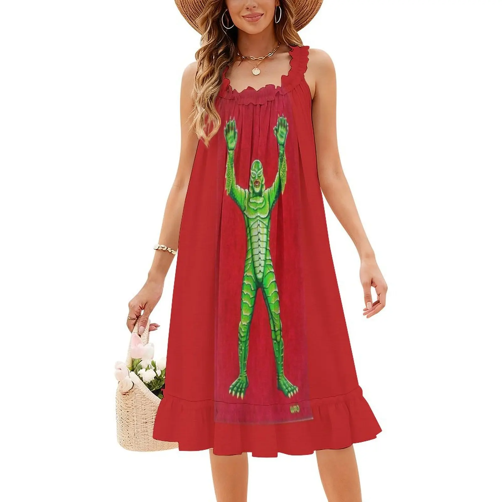 Criatura del laguna negra, ropa de calle para mujer, vestido de fiesta, ropa de Club estampada a la moda para mujer, monstruo Universal