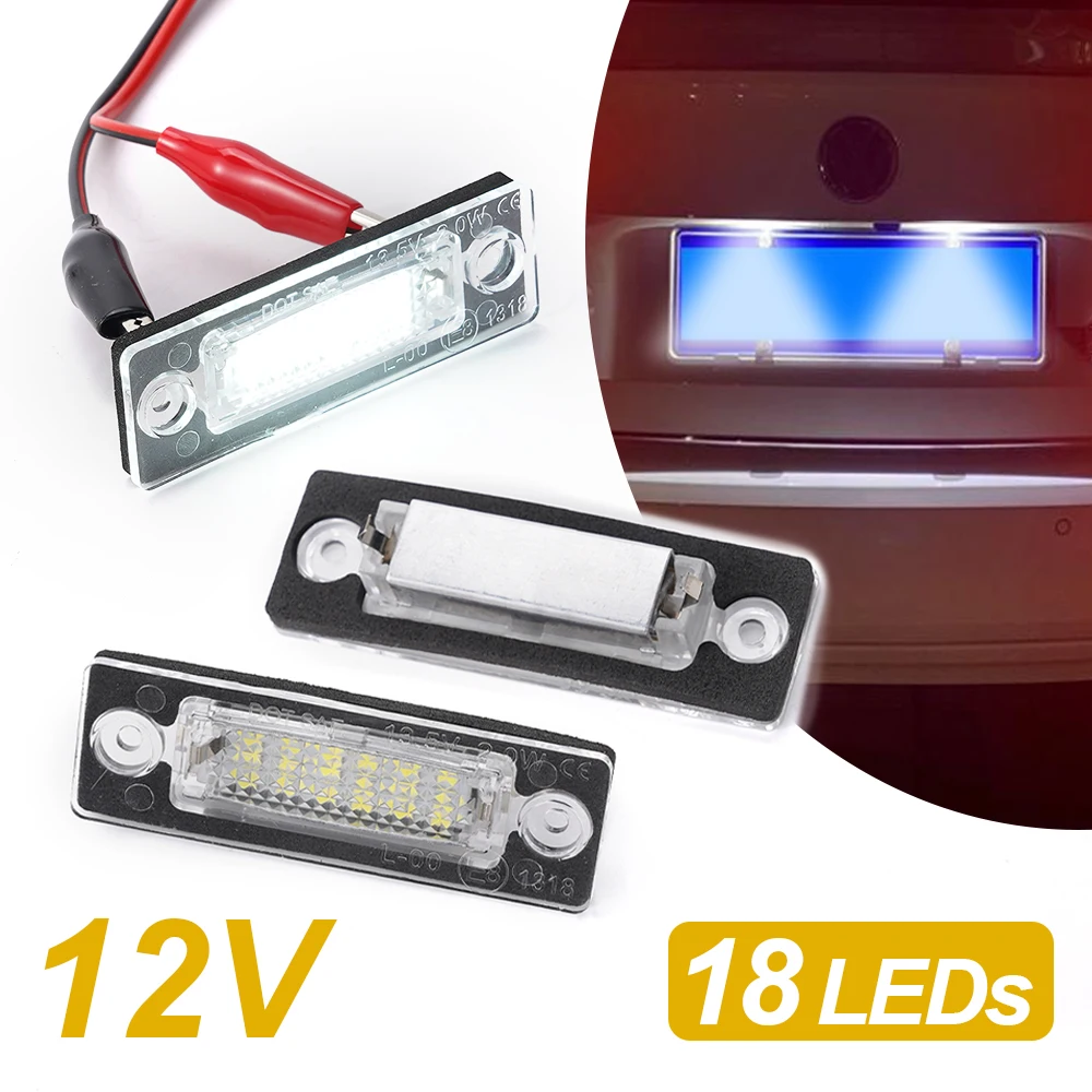 2X T5 Numero LED Lampada targa per VW Passat Touran Golf Caddy Jetta Skoda luci targa 12V