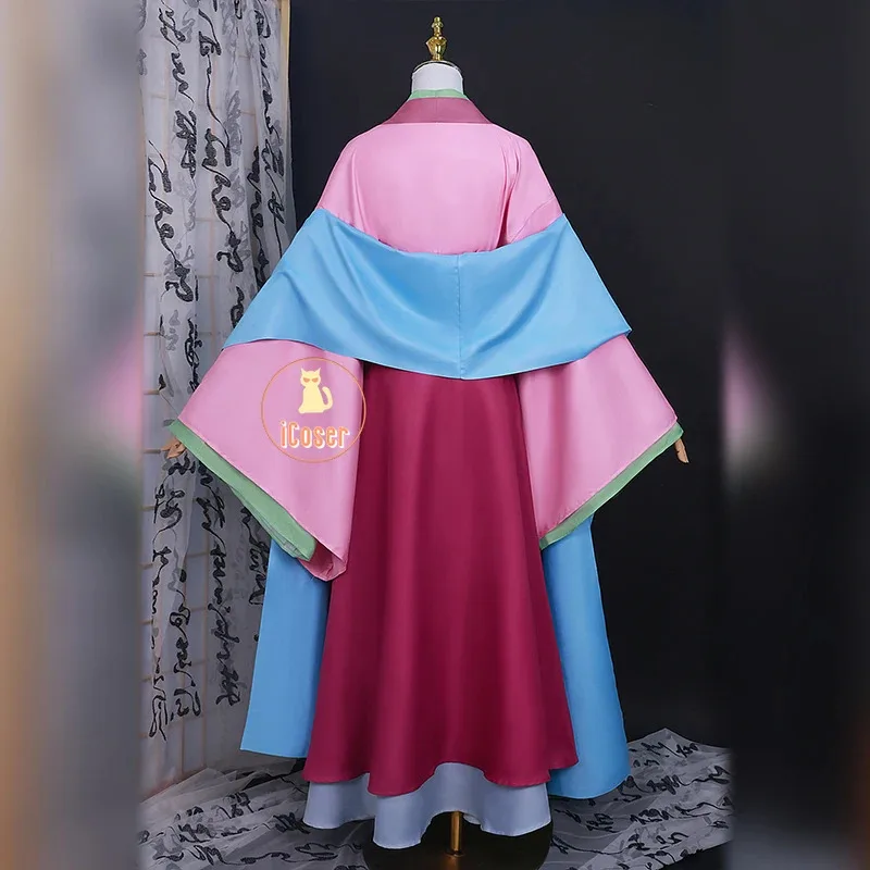 25COSAnime 약사 일기 Maomao 코스프레 의상 핑크 드레스 가발 목걸이 귀걸이 머리핀 Hanfu 할로윈 파티 여성 P