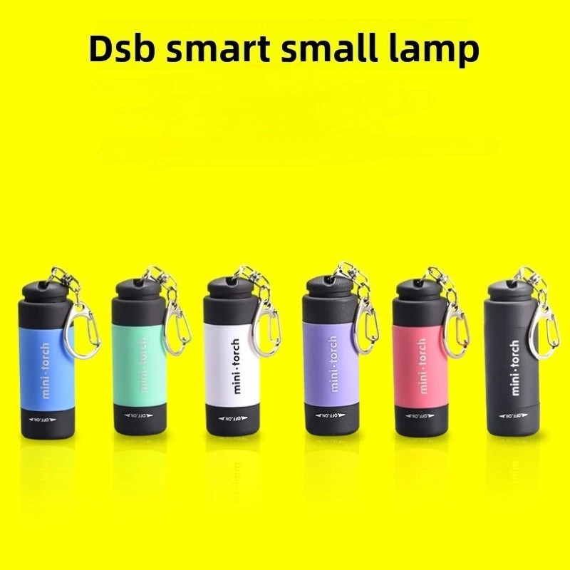 Mini Flashlight with Bright LED Lighting, Suitable for Girls and Children, USB Rechargeable, Plastic, Keychain Light