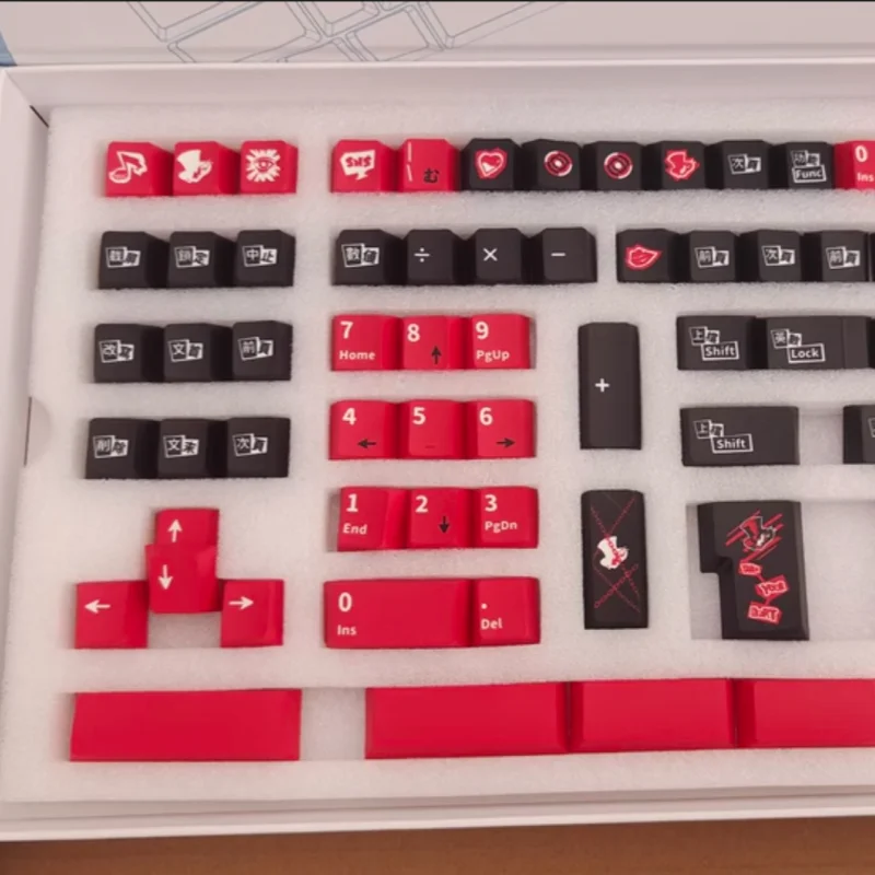 Creative Keyboard Keycaps P5 Persona 5 Theme 140 คีย์ Pbt เทคโนโลยีระเหิดความร้อน Keycaps แท็บเล็ตแล็ปท็อป Keycaps Keycaps