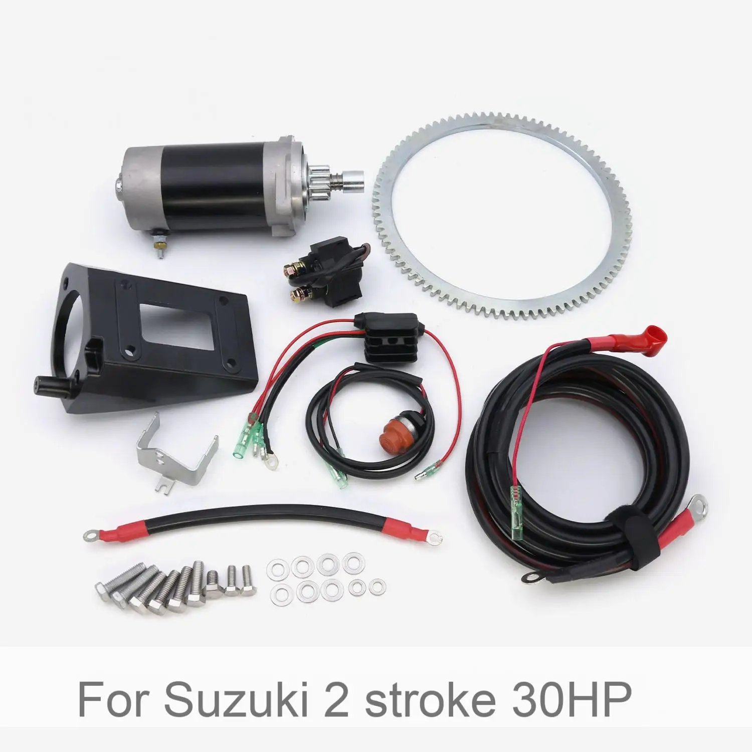 Electric start kit for Suzuki 2-stroke 30hp outboard motor propulsion modification parts