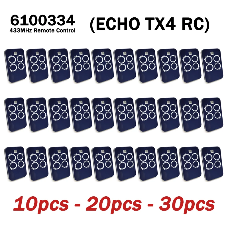 

Специальное предложение: 10 / 20 / 30 шт. Новый пульт дистанционного управления ECHO TX4 RC 6100334 433 МГц для гаража / ворот, синий, 4 канала, ручной передатчик