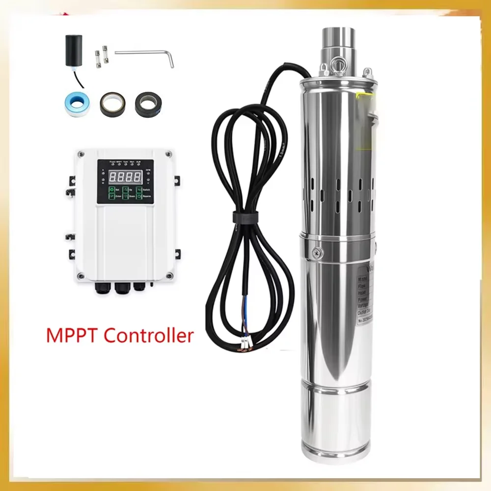 

180 Вт, 250 Вт, 400 Вт, 600 Вт, 750 Вт, солнечный насос для глубоких скважин с контроллером MPPT, погружной насос для сверления на солнечной энергии для сельского хозяйства
