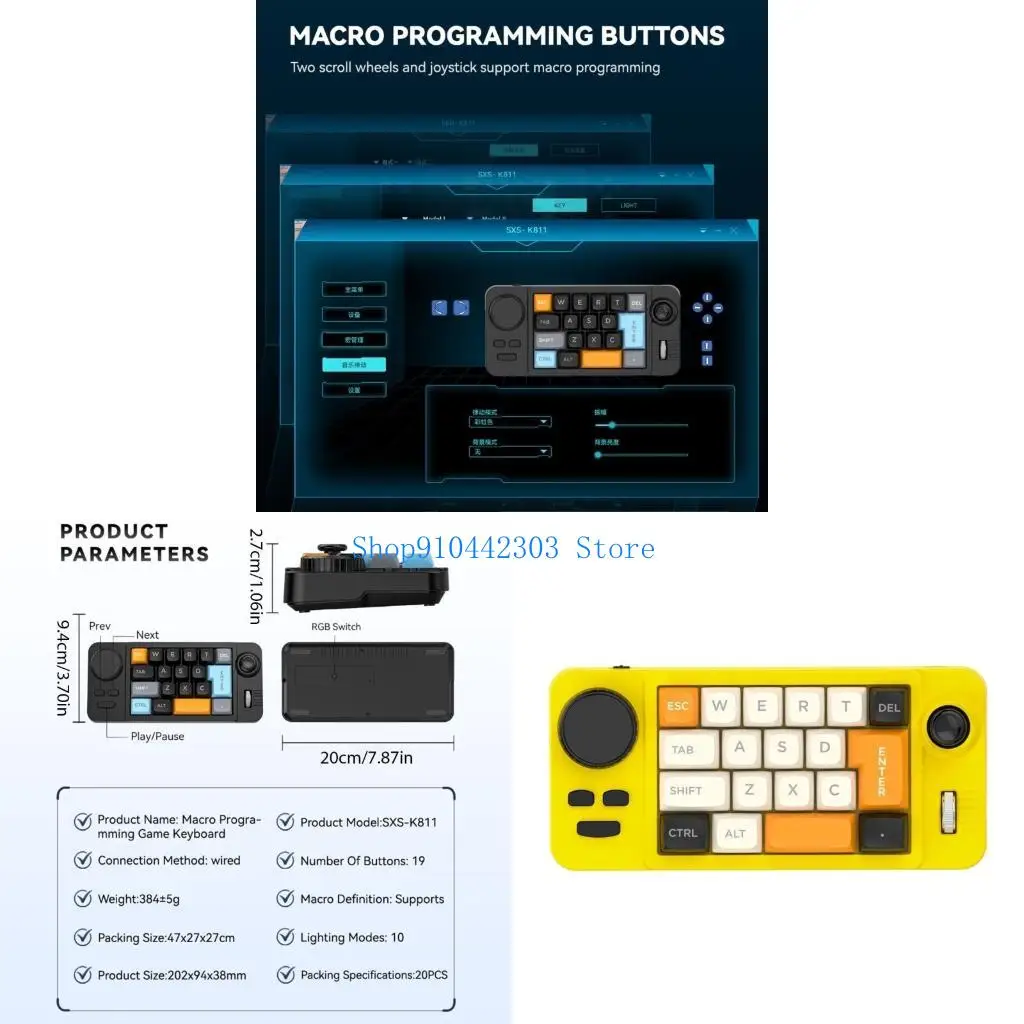 

L4MD Customizable Mechanical Keyboard 19 Mini Keypad Programmable Joystick