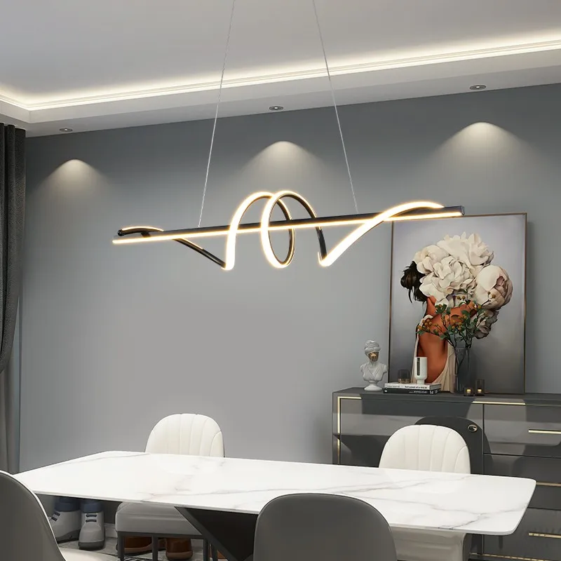 

Restaurant Long Chandelier light creative minimalist Modern Minimalist Dining table LED lamp Design bar counter pendant light