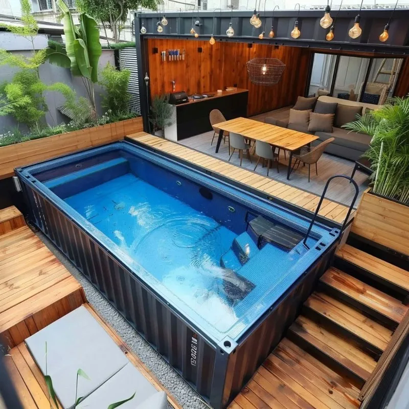 Container Plunge Pool Compact Pool Unit Adapt Outdoor Wind Rain Sunshine For Year‑Round Private Relaxation Cooling Application