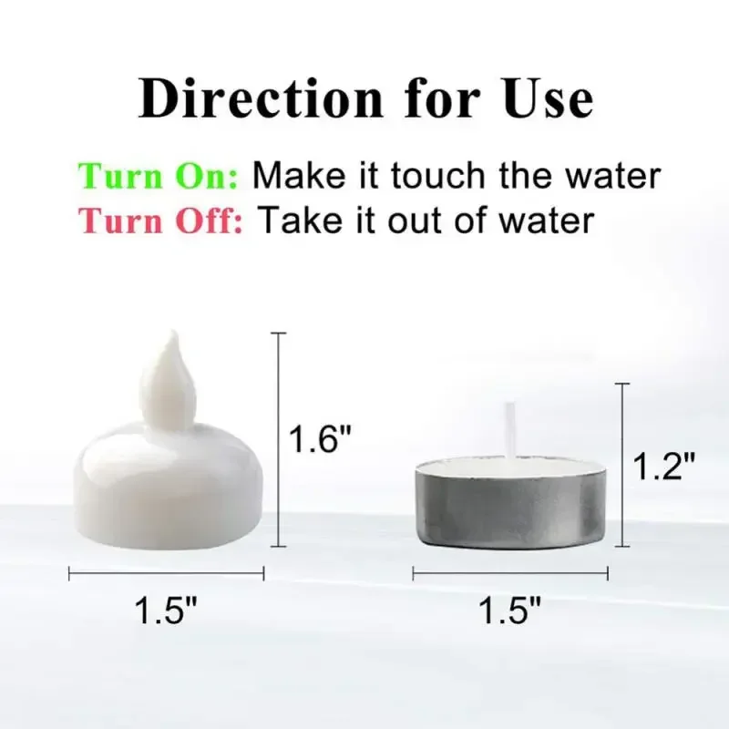 Floating LED Tea Light Flicke Electronic LED Candle Battery Powered Floating On Water Tealight For Wedding Party Decor