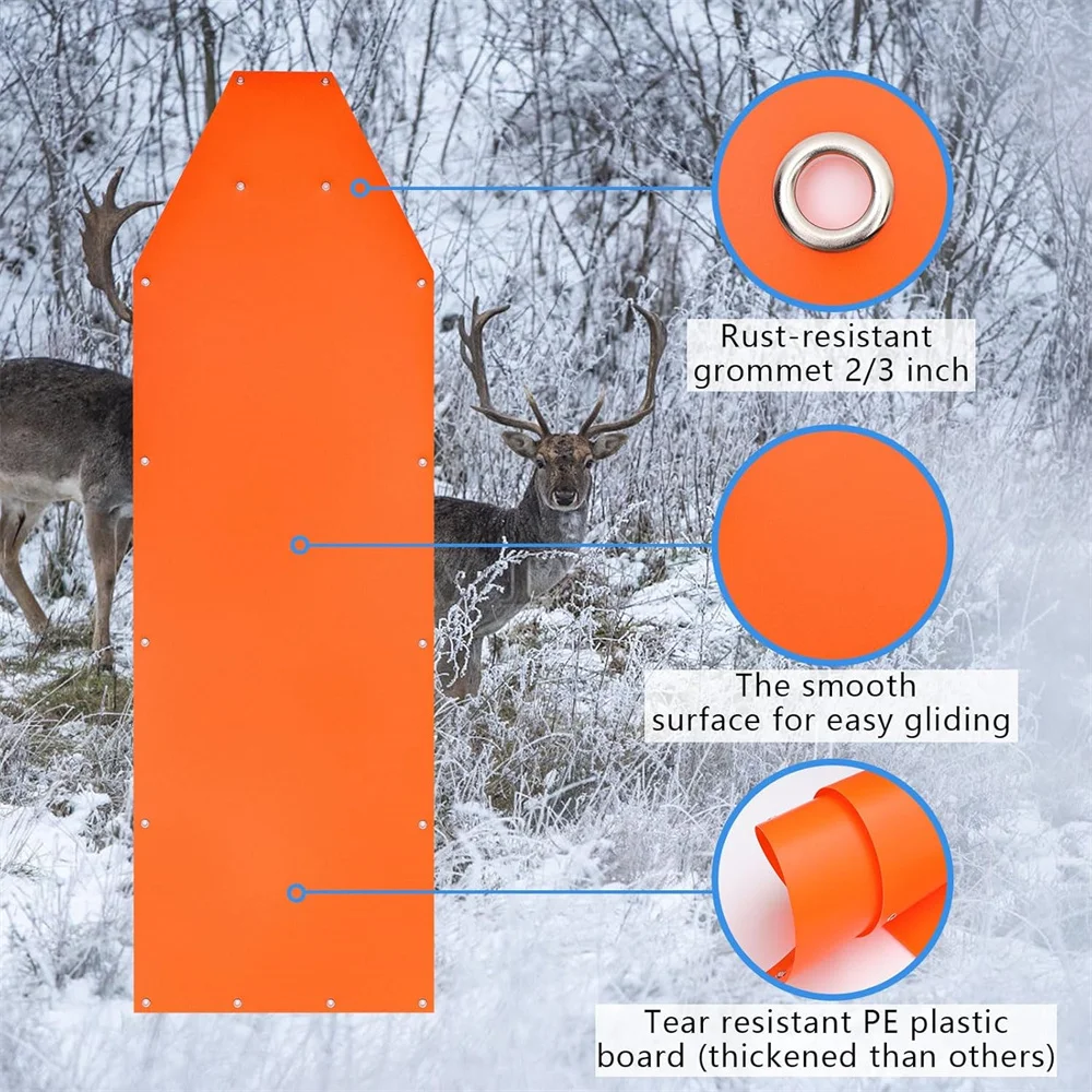 Deer Drag Sled Deer Transport Sled Slide Pad Thickened Tear-Resistant Sliding Tow Board with Pull Rope for Outdoor Hunting