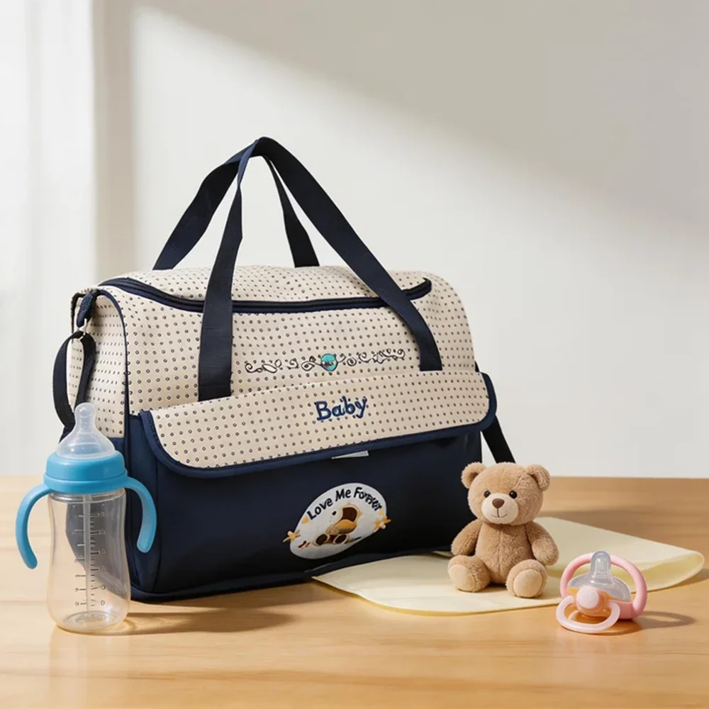 Lightweight Large Capacity Fashion Waterproof Cartoon Bear One Shoulder Oblique Span Bag Mom Bag Portable Mommy Bag Diaper Bag