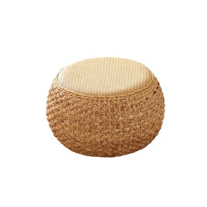

Straw woven stools, pastoral country low stools, rattan woven household stools, balcony coffee table, cross-border