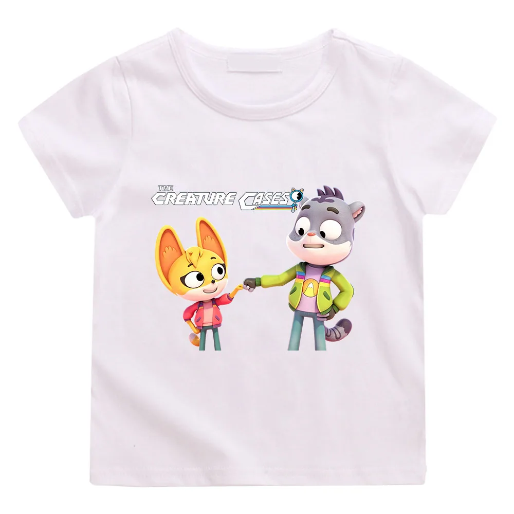 100% Cotton The Creature Cases Cartoon Print Kids T-shirt 2-12 Years Boys Girls Unisex Fashion Short Sleeve O-Neck Casual Tops