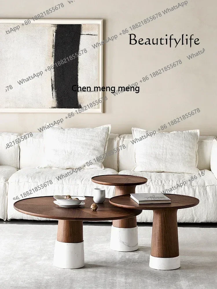 X طاولة شاي نمط الحرير أمريكا الشمالية المستوردة الجوز الأسود الخشب الصلب طاولة شاي غرفة المعيشة طاولة شاي النمط الإيطالي #2