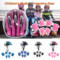 7Pcs/Set Kids Knee Pads and Elbow Pads Guards Protective Gear Set Safety Gear for Roller Skates Cycling Bike Skateboard Sports