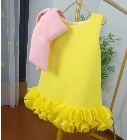 Robe en dentelle sans manches pour fille, tenue de soirée d'anniversaire, de mariage, pour occasions spéciales, pour enfants