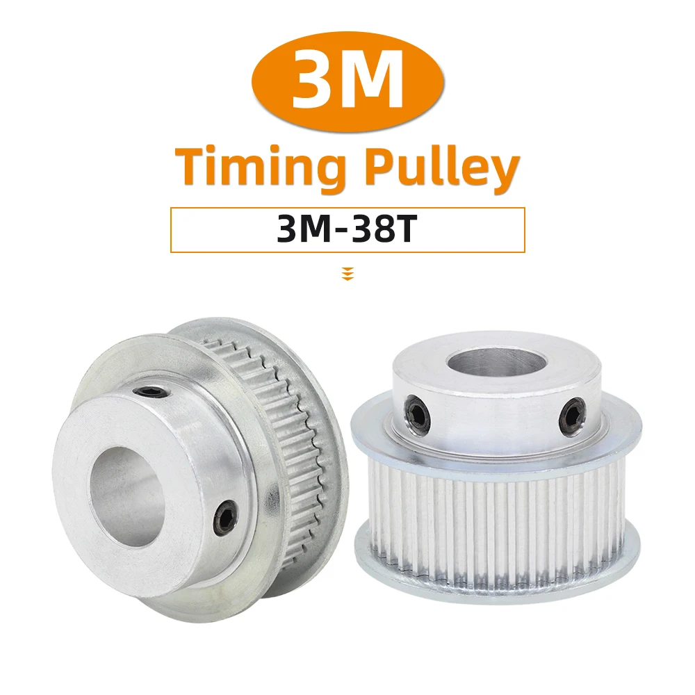 3M38T Electric Motor Pulley BF Shape Teeth Pitch 3.0 mm Circle-arc Tooth Alloy Wheels Belt Width 6/10/15mm Bore 5-20 mm