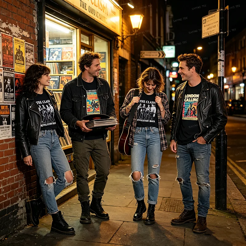 The Clash L'Appel De Londres Retro London Sounds Herren-Grafik-T-Shirt, weiche Baumwolle, Y2k Vintage Rock Streetwear Kleidung, Musik-T-Shirts – Detail 5