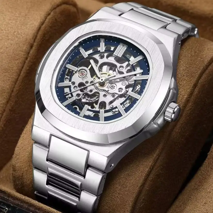 New Fashion Hollow Out Men Automatic Mechanical Watch Luxury Watches Skeleton Design Gift Man Watch Relogio Masculino 2026