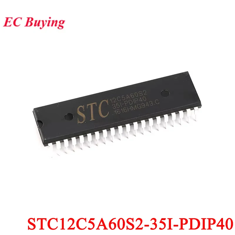 5Pcs/1pc STC12C5A60S2 60KB STC 12C5A60S2 STC12C5A60S2-35I-PDIP40 Multi-Serial 8051 Single-Chip Microcomputer ISP EEPROM IC