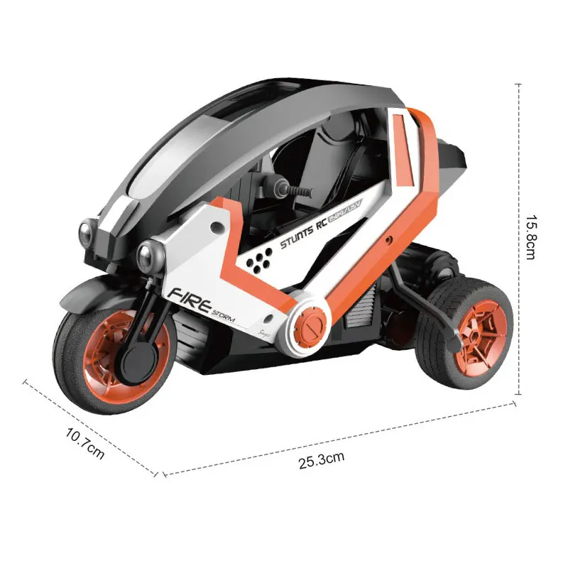 RC Motorcycle Stunt Drift Remote Control Tricycle With LED Light High Speed 15KM/H 360° Rotation Electronic Motorbike For Boys