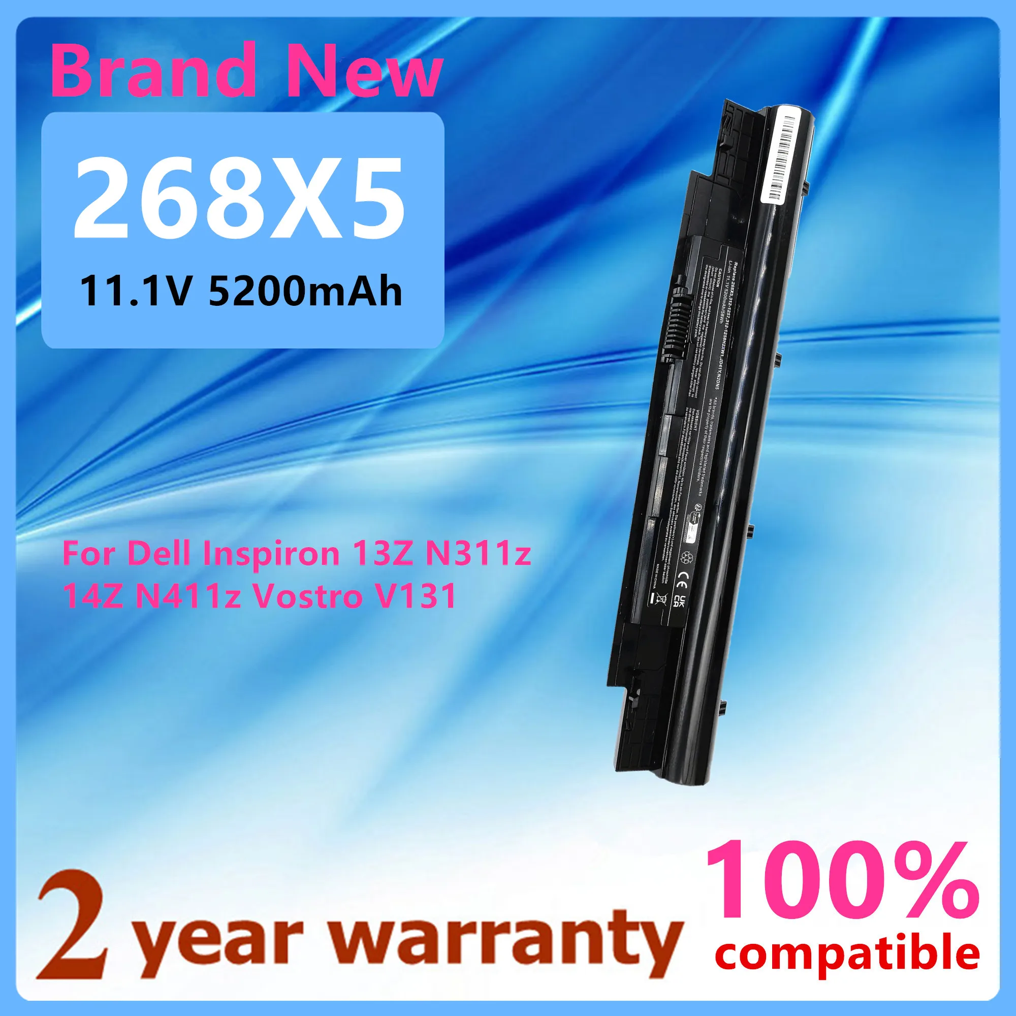 

Laptop battery For Dell Vostro V131 V131D V131R Inspiron N311z N411z For Latitude 3330 JD41Y 268X5 H2XW1