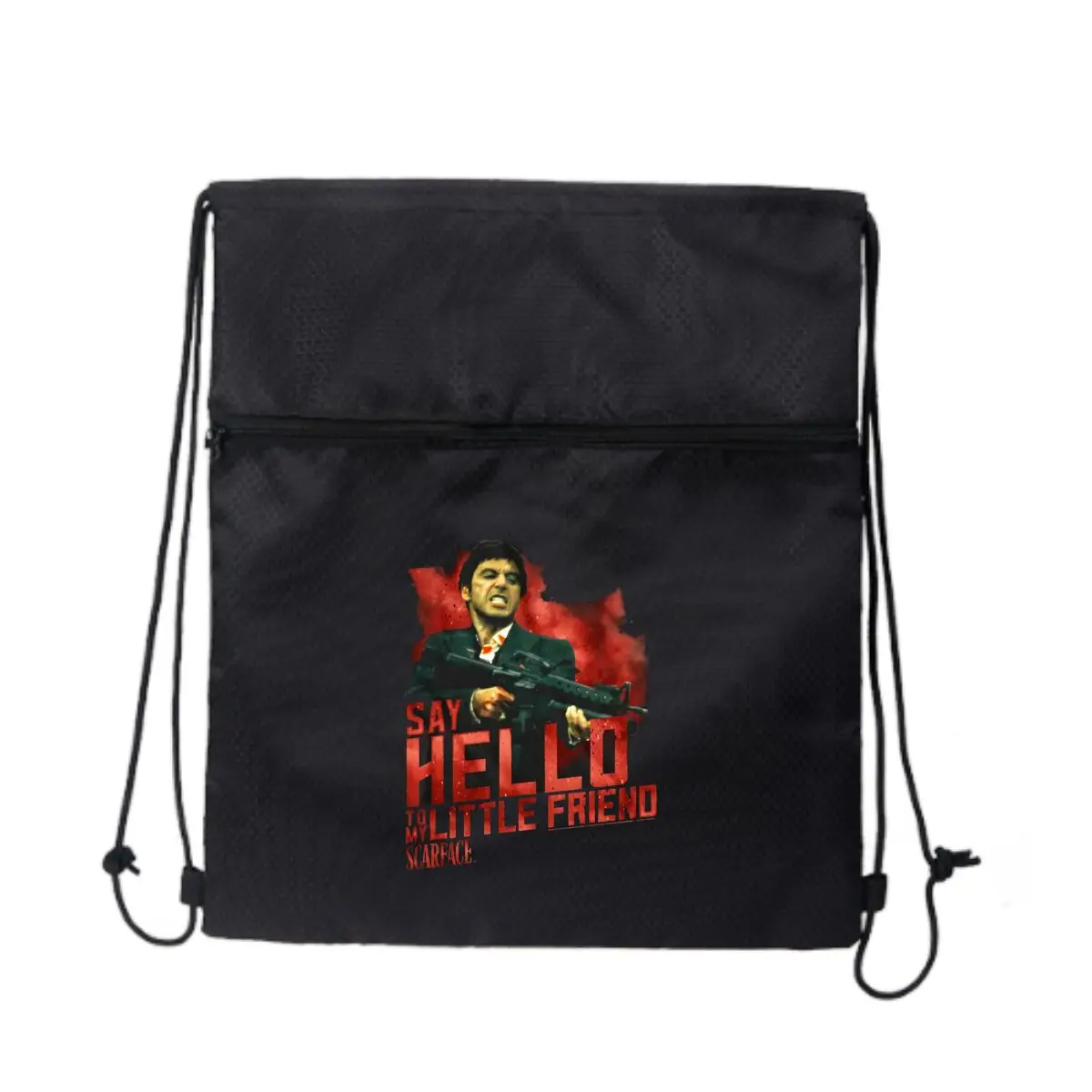 

Скажи Hello To My Little Friend, дизайн лица со шрамом, мультисцена, круглая уличная сумка на шнурке