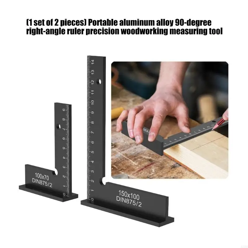 2Pcs High Accuracy Aluminum Right Angles Measuring Tool 100Mm and 150Mm Size A2BB