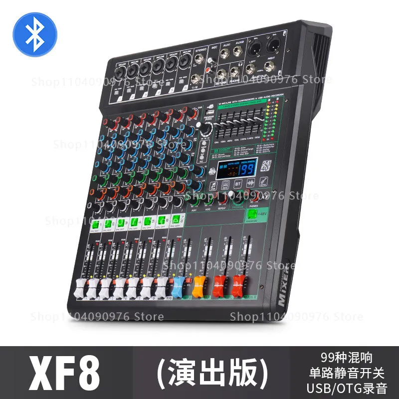 Professional 8/12 Mixer Dual 99 DSP Effects USB Bluetooth Reverb Stage Performance Wedding Home K Song