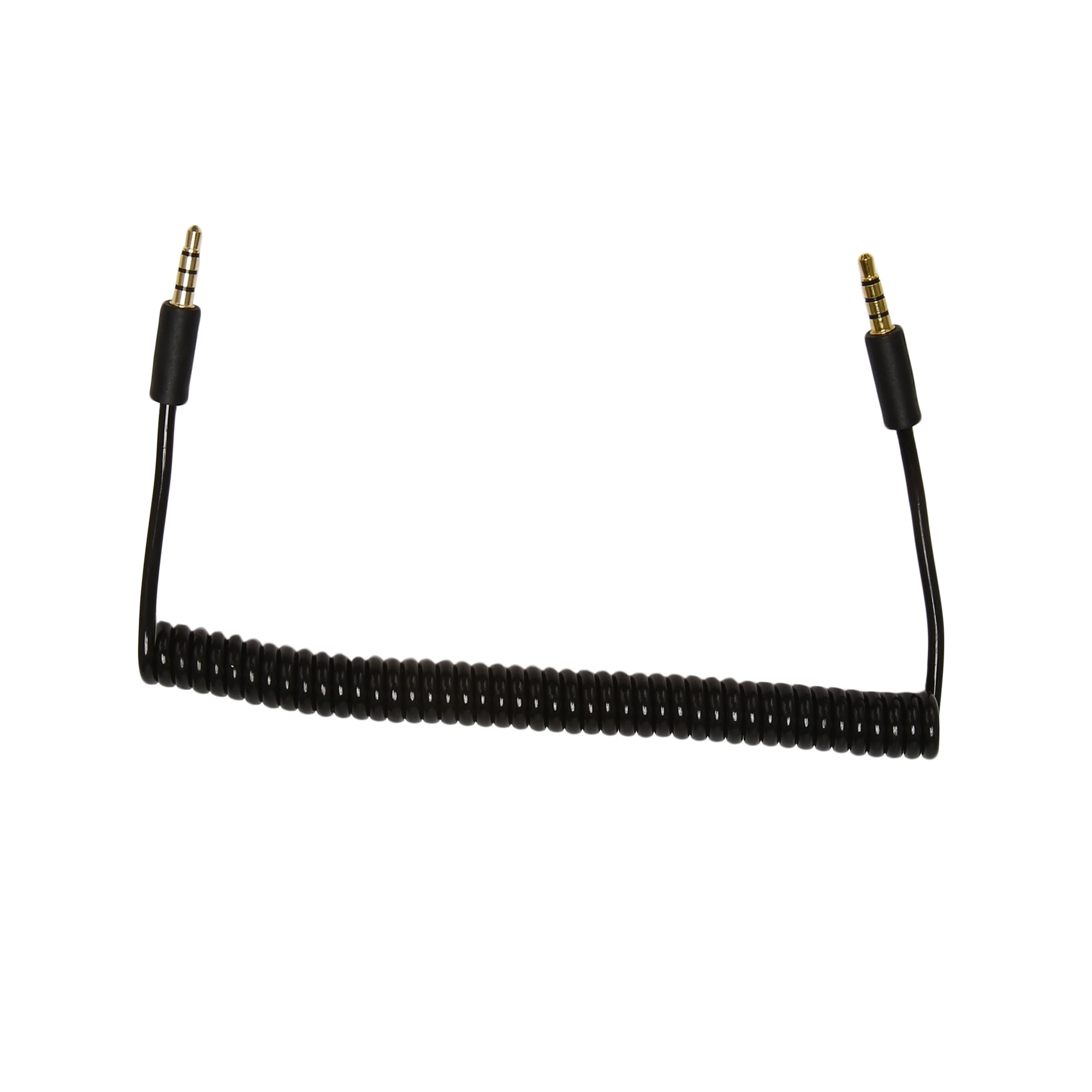 コイルスパイラルケーブル、3.5mmオス-オスジャック、4極延長、補助オーディオ、1.5m