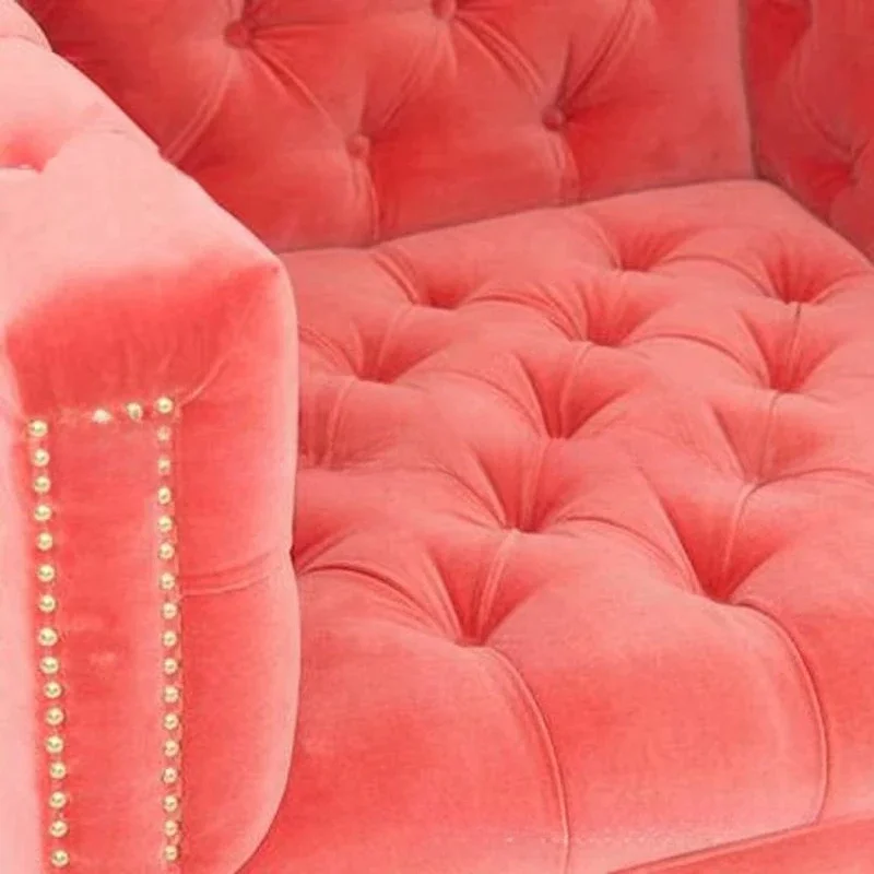 Canapé simple américain en acier inoxydable, meuble en tissu avec boucle, pour loisirs, club, vente, bureau, négociation