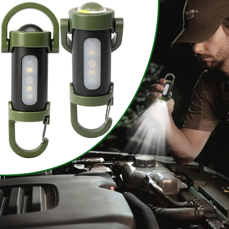متعددة الوظائف المفاتيح مصباح يدوي قابلة للشحن مصباح ليد صغير المحمولة ضوء مقاوم للماء كيرينغ مصباح يدوي التخييم مصباح الجيب #2