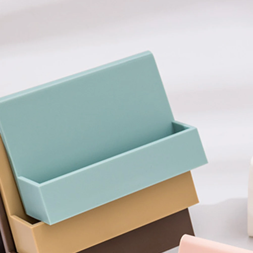 

2Pcs Name Card Display Stand Compact Business Cards Case Space-Saving Card Holder for Desk Plastic Organizers Sundry Storage
