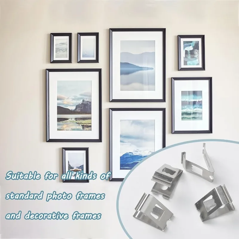 50pcs V Shape Spring Buckle Picture Photo Frame Metal Spring Turn Clip Hanger Photo Frame Hardware Accessories
