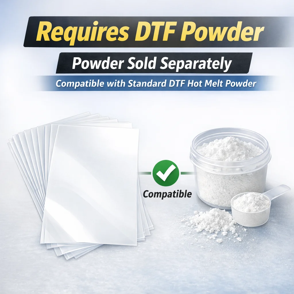 DTF Transfer Film Sheets, Matte Clear Heat Press Film, A4 (8.5\