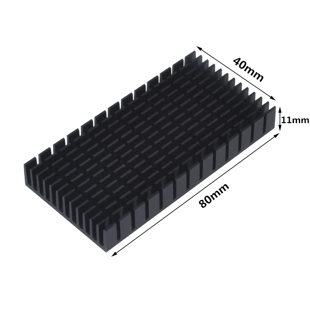 Disipador de calor de aluminio, radiador para Chip IC electrónico RAM, LED de refrigeración con cinta térmica, 80x40x11mm, 4 piezas