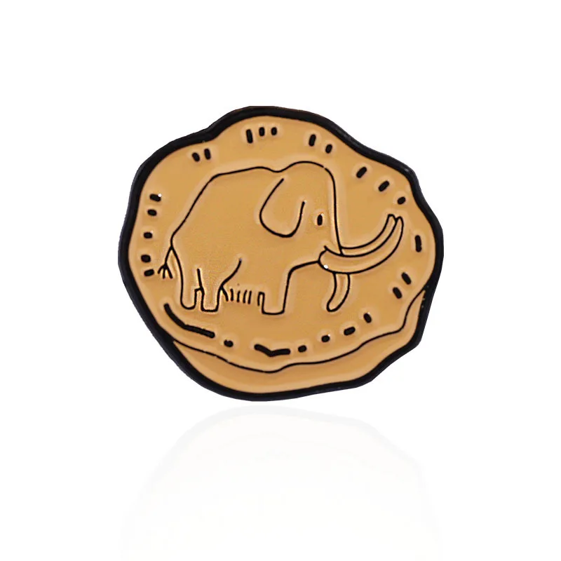 Broche Ronde en Émail de Dessin Animé Mignon, Irrégulière, Animal Créatif, Épouvantail, Éléphant, Cerf, Danemark ge pour Sac à Dos, Accessoires pour Vêtements