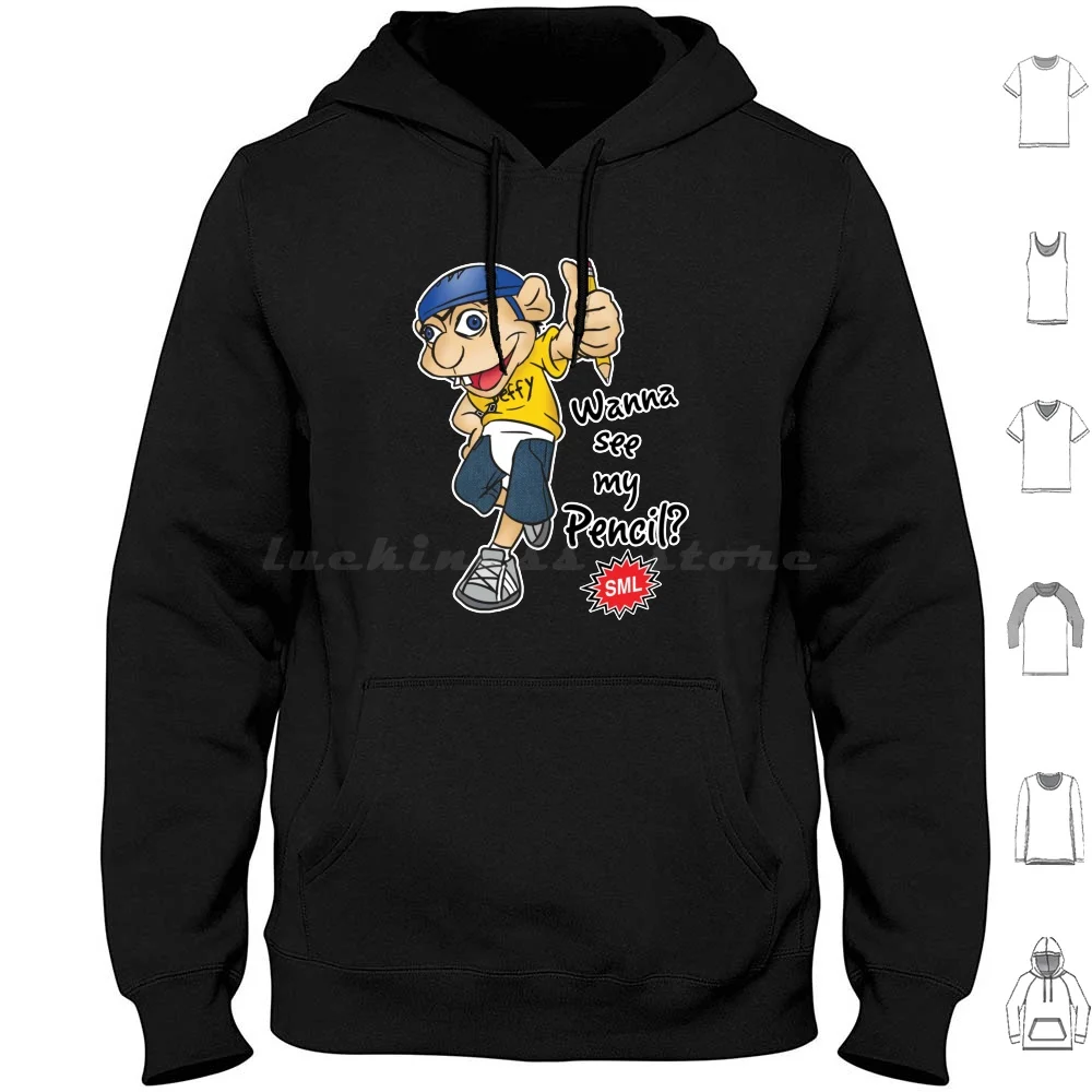 Jeffy Wanna See My Pencil-Funny Sml Character Hoodies Long Sleeve Sml Jeffy Jeffy Sml Sml Jeffy Logo Trending Youtube