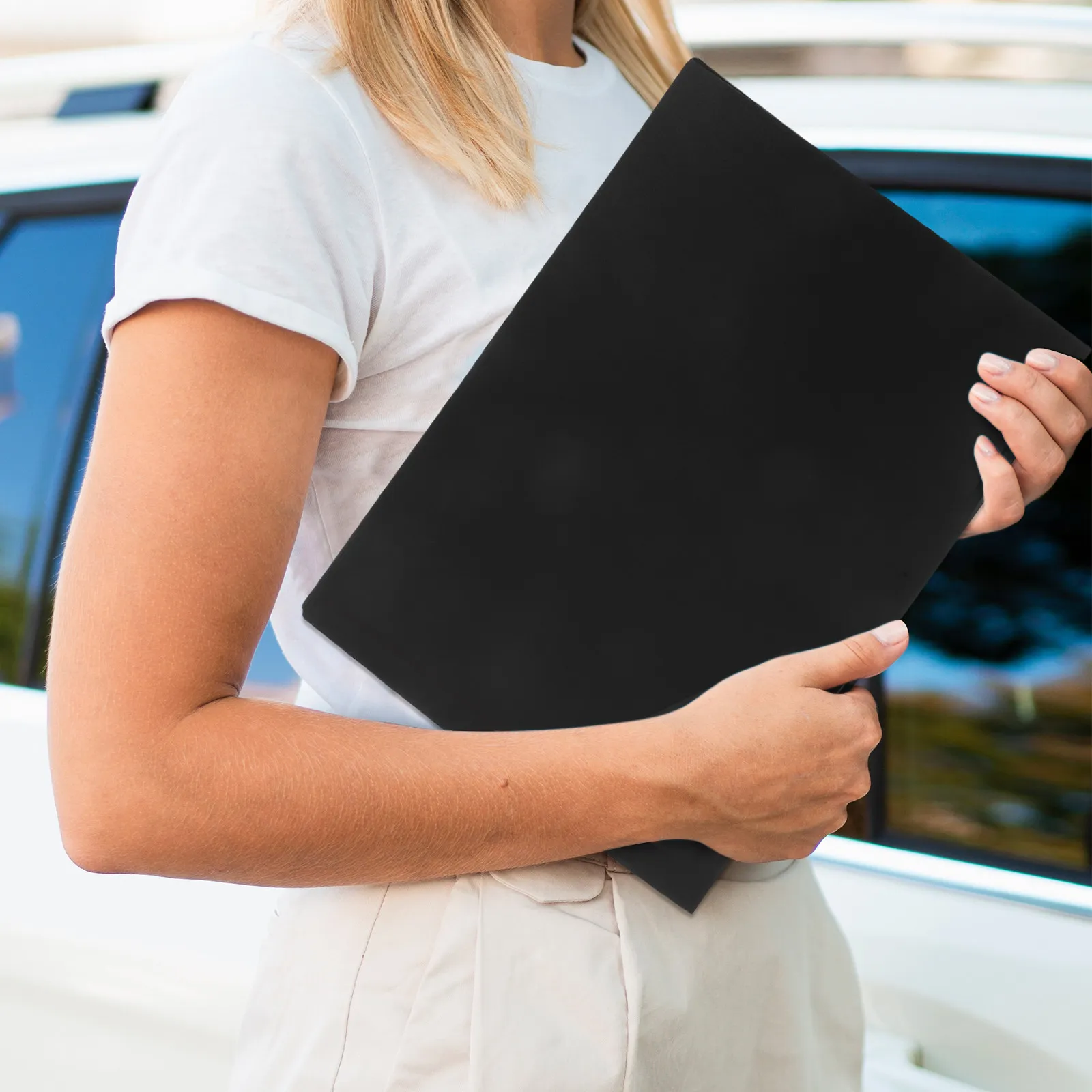 

A4 Black Document Binder 20 Clear Protector Pages Matte Finish Heavy Duty PP for Music Scores Presentations File Organization